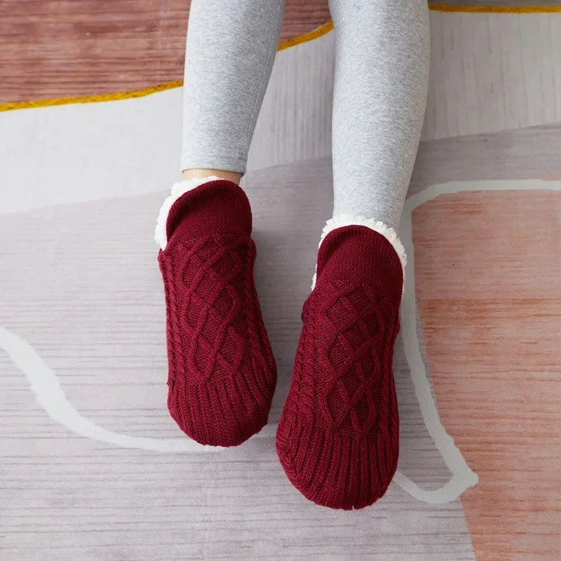 Winter Snow Socks Men Thicken Warm Home Bedroom Socks Slippers Man Non-Slip Foot Warmer Carpet Knitted Socks Calcetines Hombre