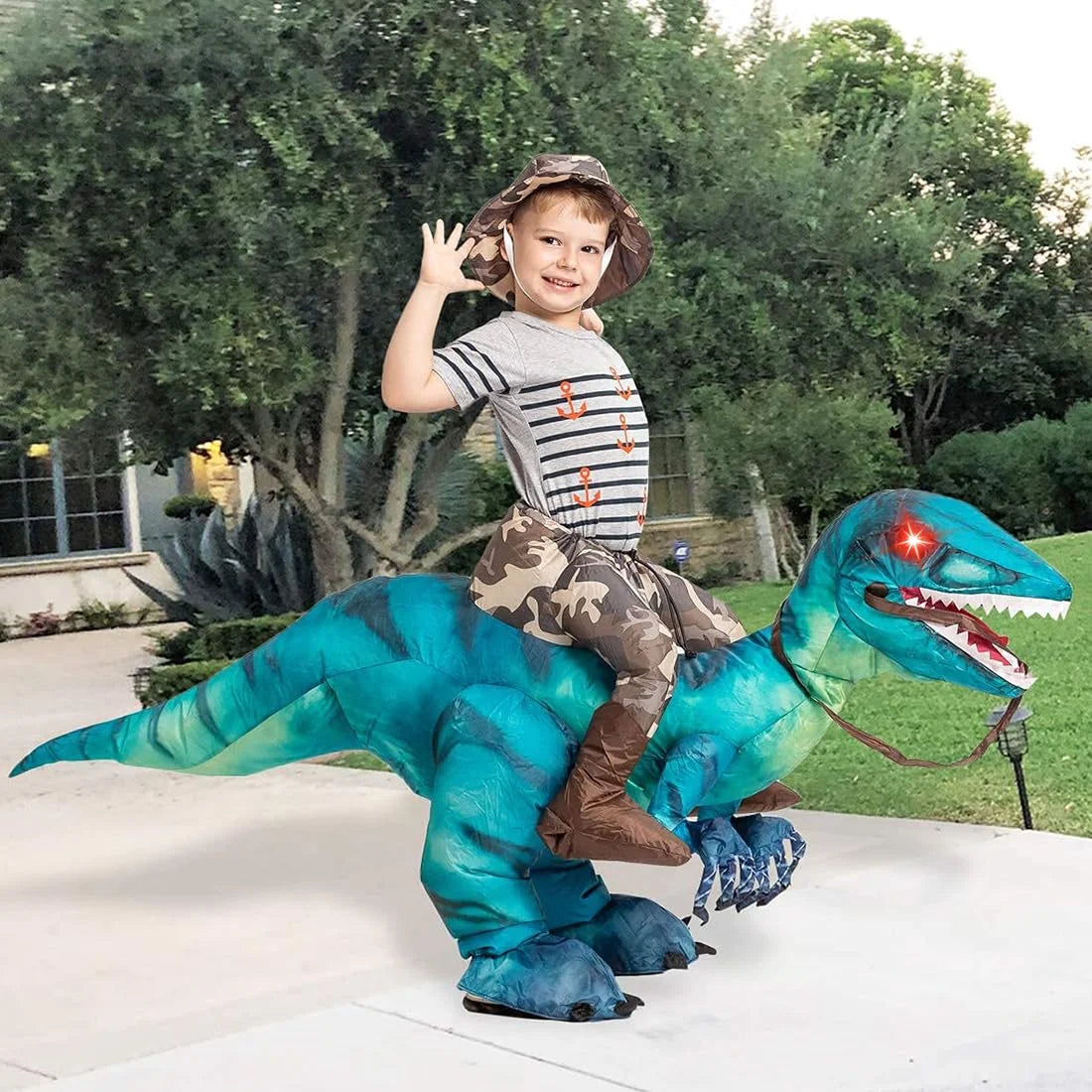 48 Inch Inflatable Dinosaur Costume for Kids, Funny Halloween Costumes for Boys Girls Kids Inflatable Costume, Blow up Dinosaur Costume for Halloween Party Cosplay