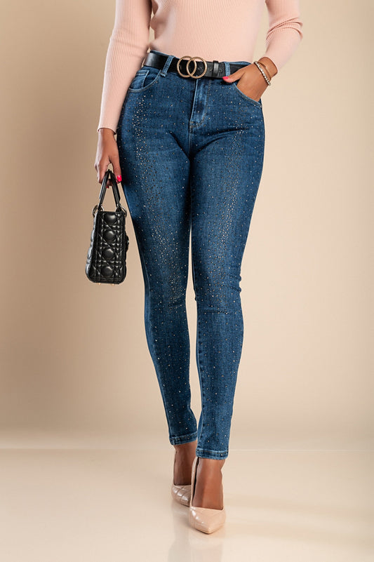 Sequined Skinny Jeans Albeda, Blue