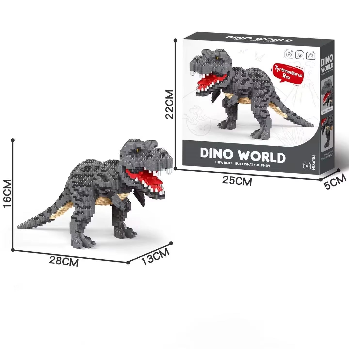 Deluxe Micro Mini Building Block Sets Dinosaur Tyrannosaurus Rex Velociraptor Models Desktop Decor Adult Puzzle Toys