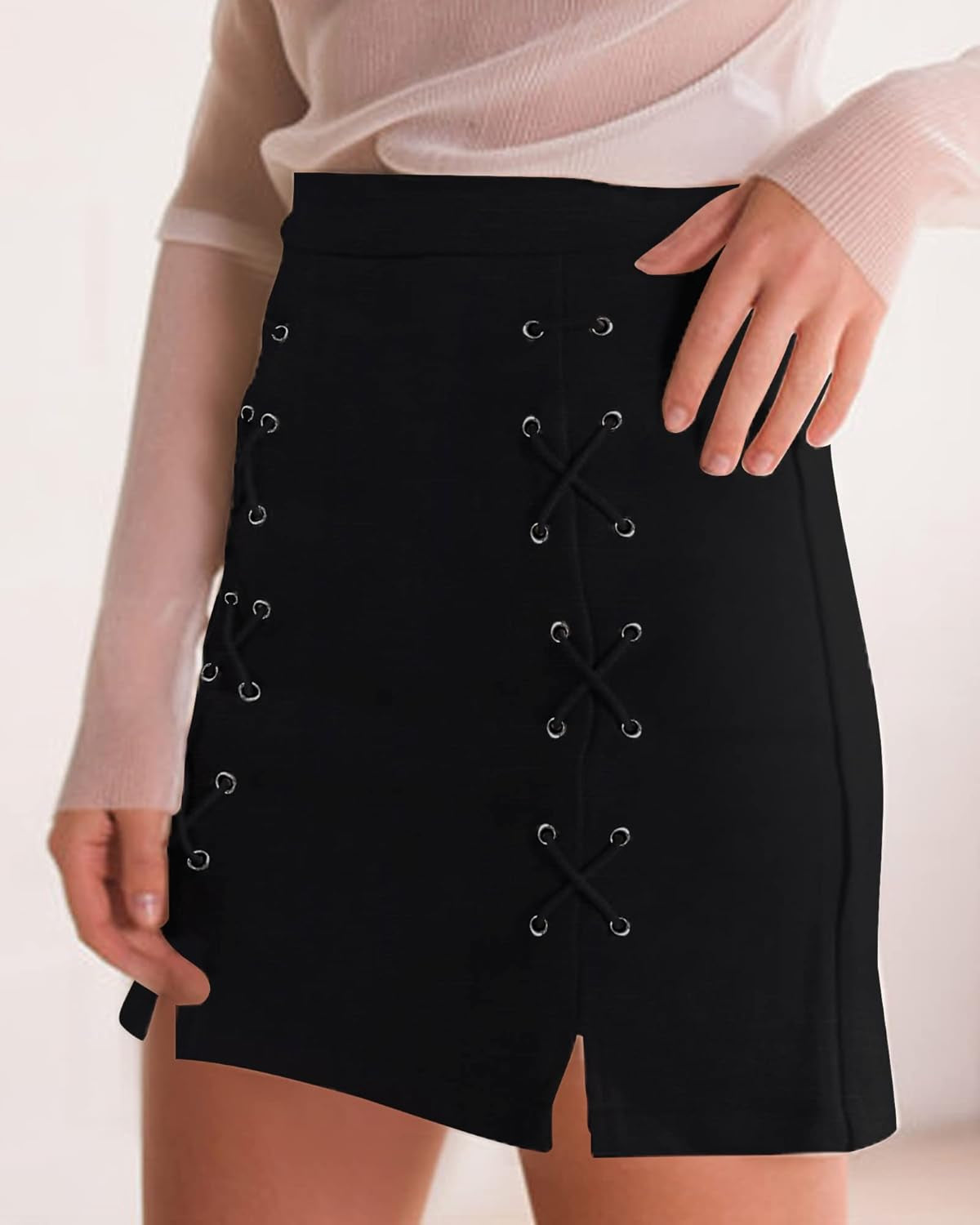 Mini Faux Suede Skirt for Women High Waist Skirts