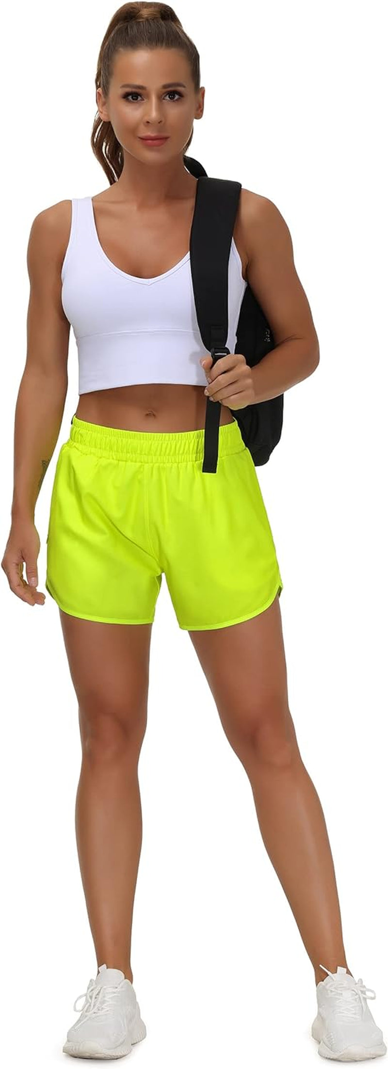 Womens' Workout Shorts Quick-Dry with Zipper Pockets