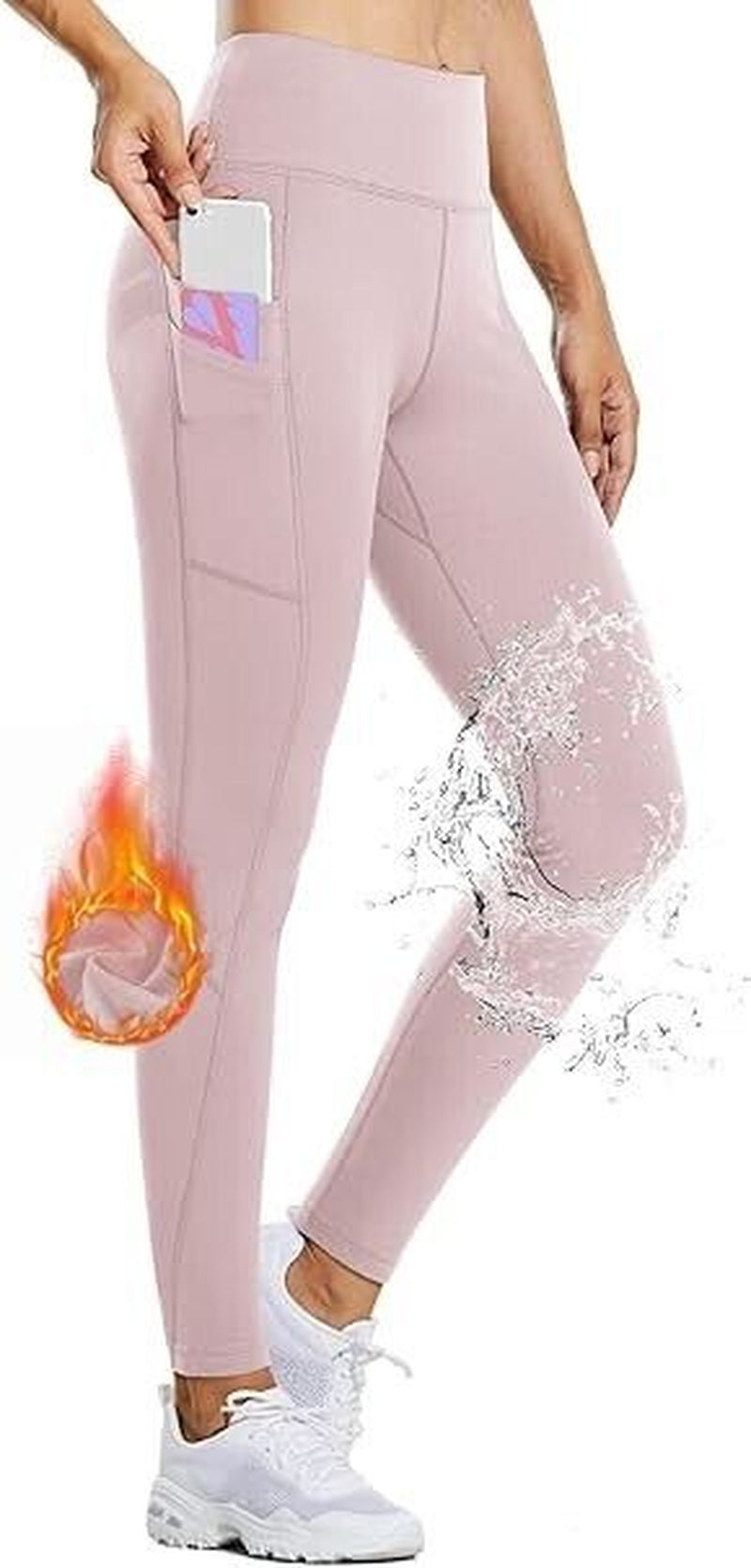 Baleafd Leggings W/Pockets for Women Thermal Warm Winter Leggings, High Waisted