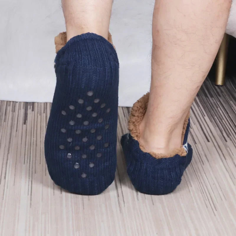 Winter Snow Socks Men Thicken Warm Home Bedroom Socks Slippers Man Non-Slip Foot Warmer Carpet Knitted Socks Calcetines Hombre