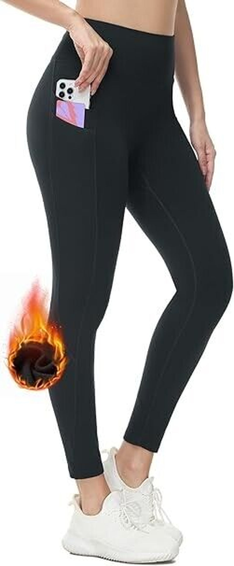 Baleafd Leggings W/Pockets for Women Thermal Warm Winter Leggings, High Waisted