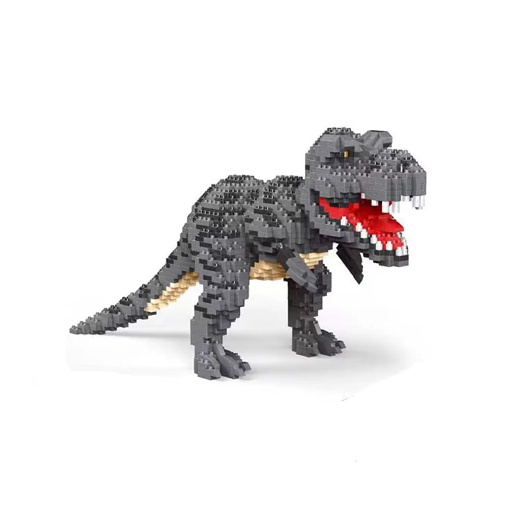 Deluxe Micro Mini Building Block Sets Dinosaur Tyrannosaurus Rex Velociraptor Models Desktop Decor Adult Puzzle Toys