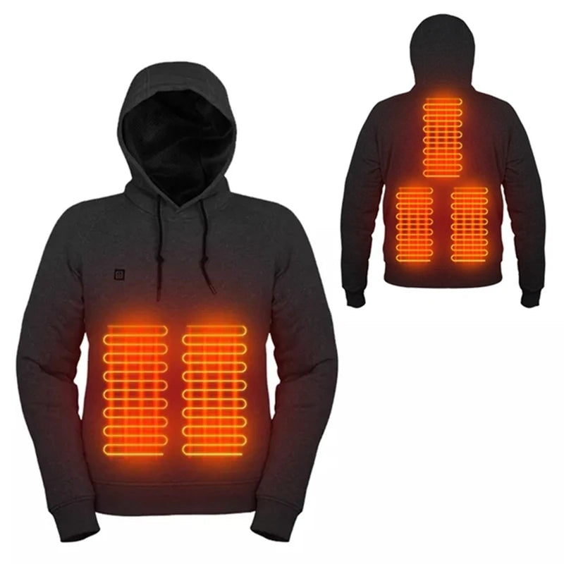 Women Outdoor Electric USB Heating Sweaters Hoodies Men Winter Warm Heated Clothes Charging Heat Jacket Sportswear