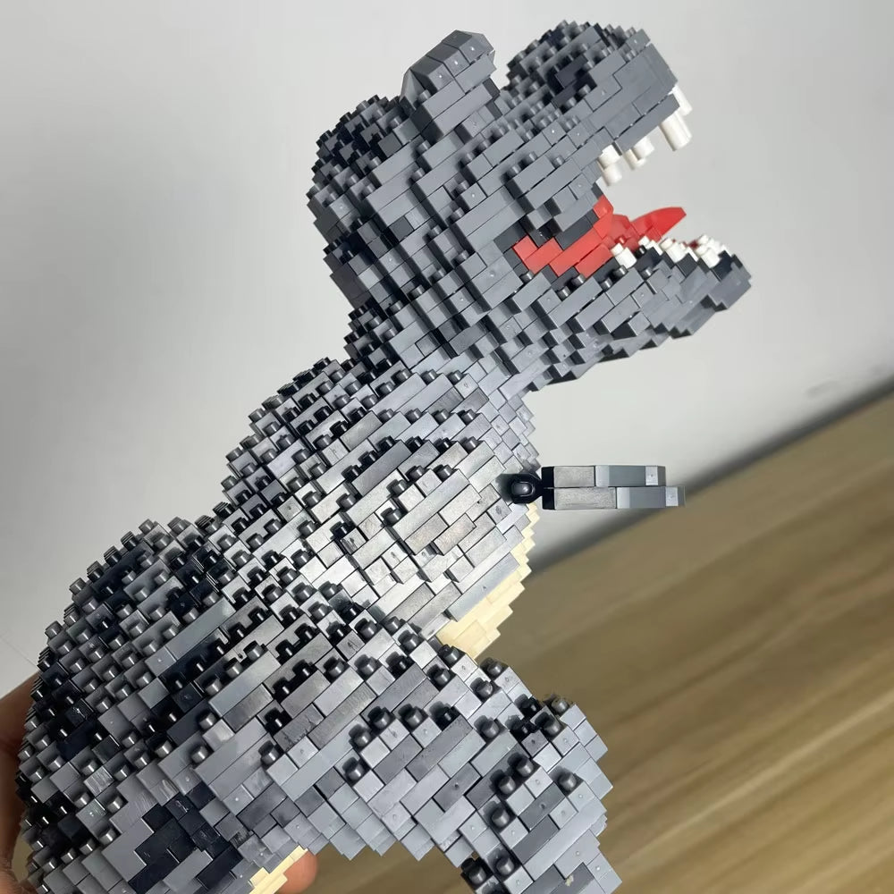 Deluxe Micro Mini Building Block Sets Dinosaur Tyrannosaurus Rex Velociraptor Models Desktop Decor Adult Puzzle Toys