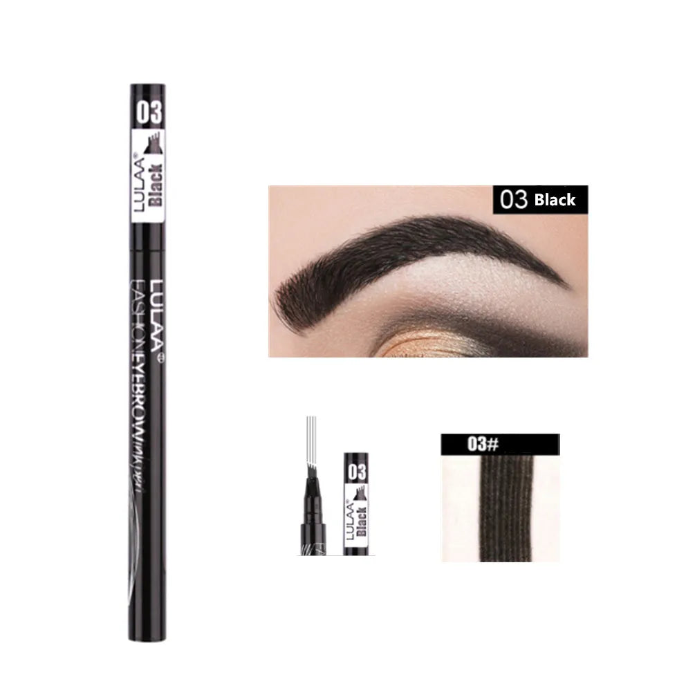 4 Fork Makeup Eyebrow Pen Waterproof 4D Brown Eyebrow Tint Tattoo Cosmetic Long Lasting Natural Make up Eye Brow Pencil