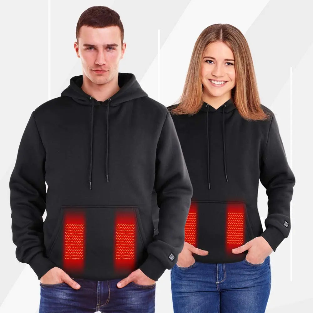 Women Outdoor Electric USB Heating Sweaters Hoodies Men Winter Warm Heated Clothes Charging Heat Jacket Sportswear