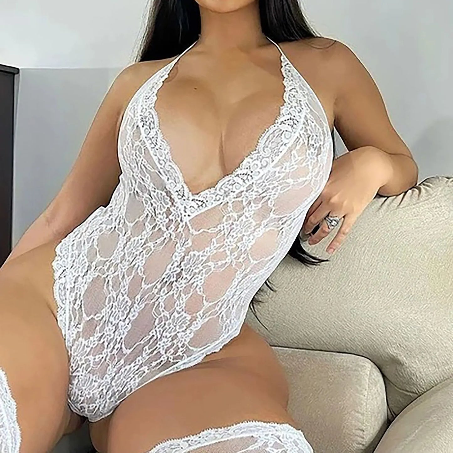 Women Lace Sexy Lingerie Nightwear Babydoll Sleepwear Bodysuit Dress plus Size