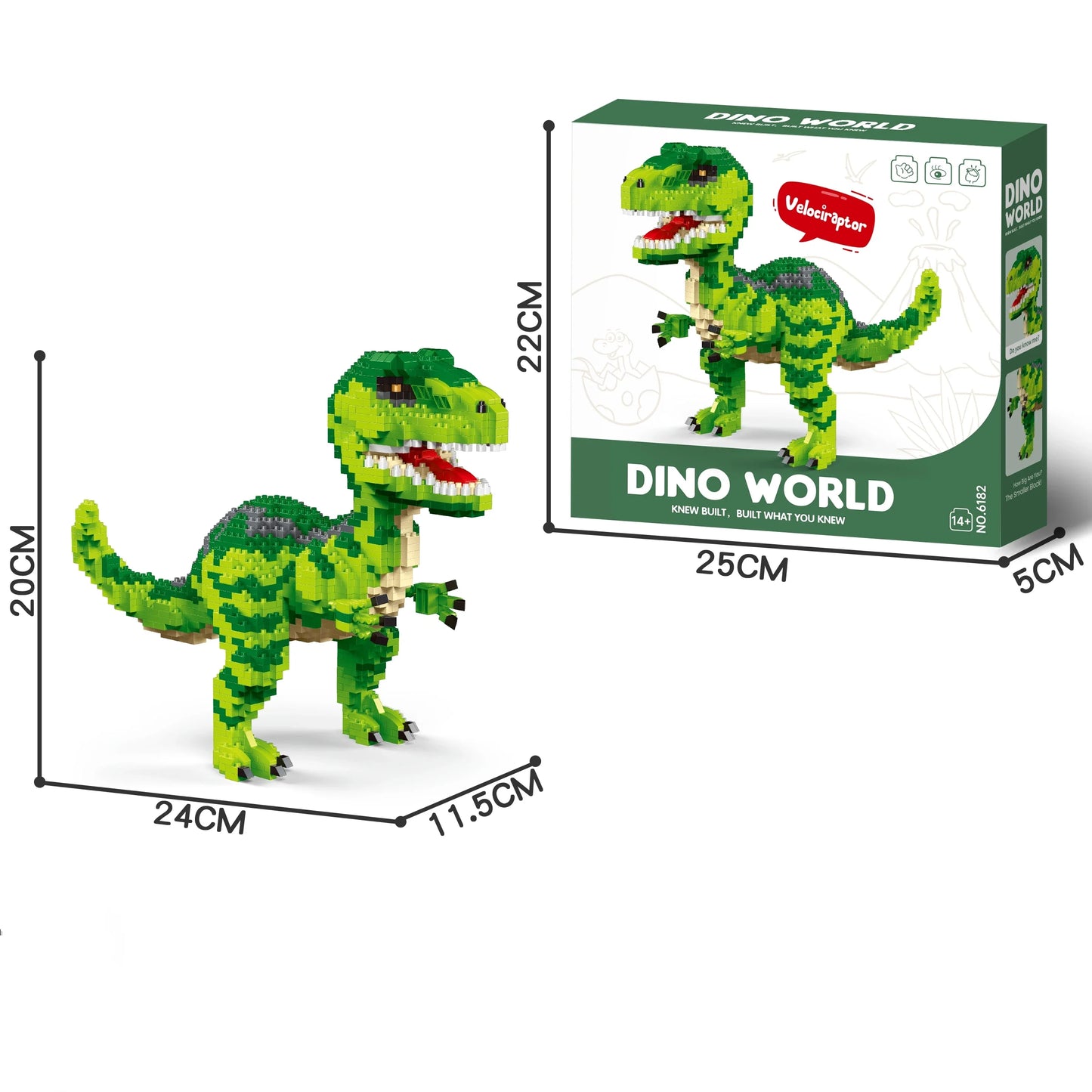 Deluxe Micro Mini Building Block Sets Dinosaur Tyrannosaurus Rex Velociraptor Models Desktop Decor Adult Puzzle Toys