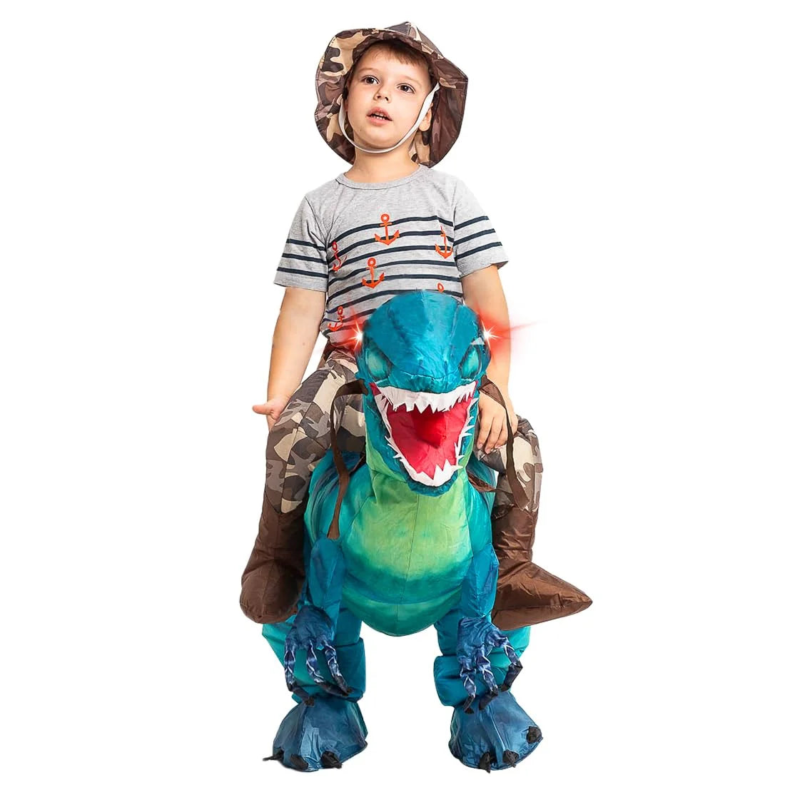 48 Inch Inflatable Dinosaur Costume for Kids, Funny Halloween Costumes for Boys Girls Kids Inflatable Costume, Blow up Dinosaur Costume for Halloween Party Cosplay