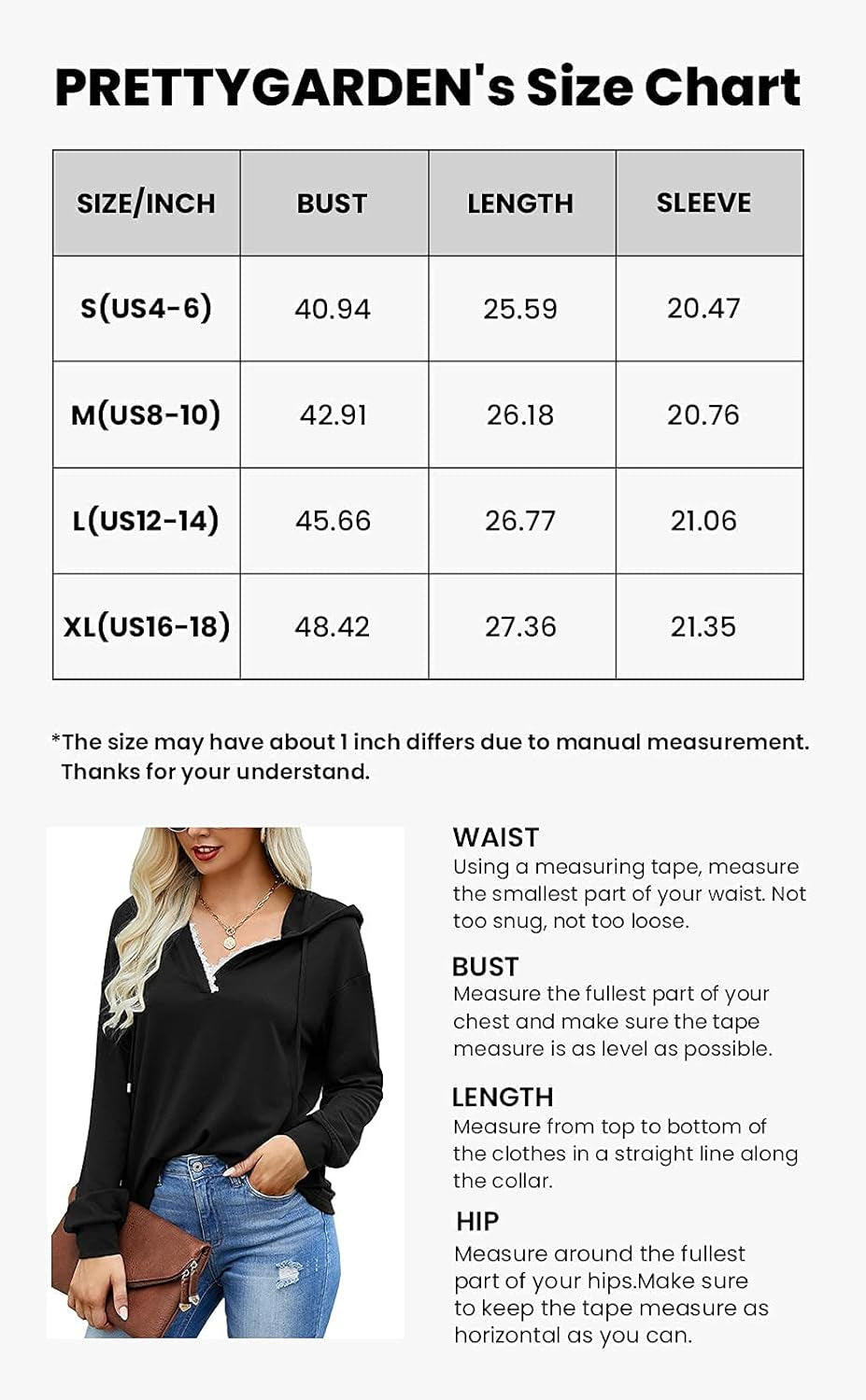 Women Hoodies Tops Long Sleeve Casual Drawstring Lace V Neck Solid Color Pullover Sweatshirts