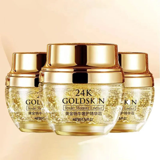 3 Pieces 24K Gold Snail Collagen Cream Moisturizing Skin Care Essence Oil Control Moisturizing Facial Beauty Skin Care Products