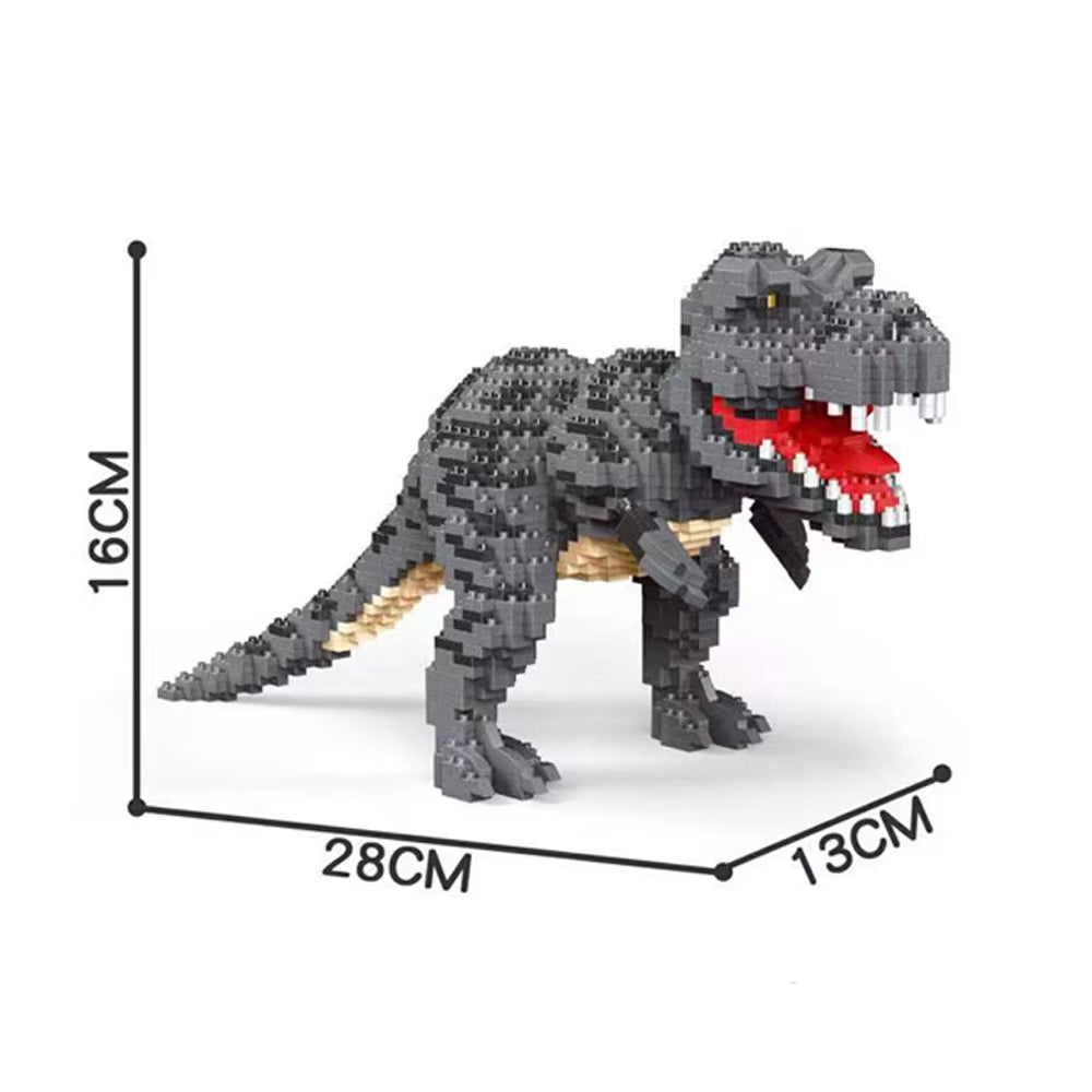 Deluxe Micro Mini Building Block Sets Dinosaur Tyrannosaurus Rex Velociraptor Models Desktop Decor Adult Puzzle Toys