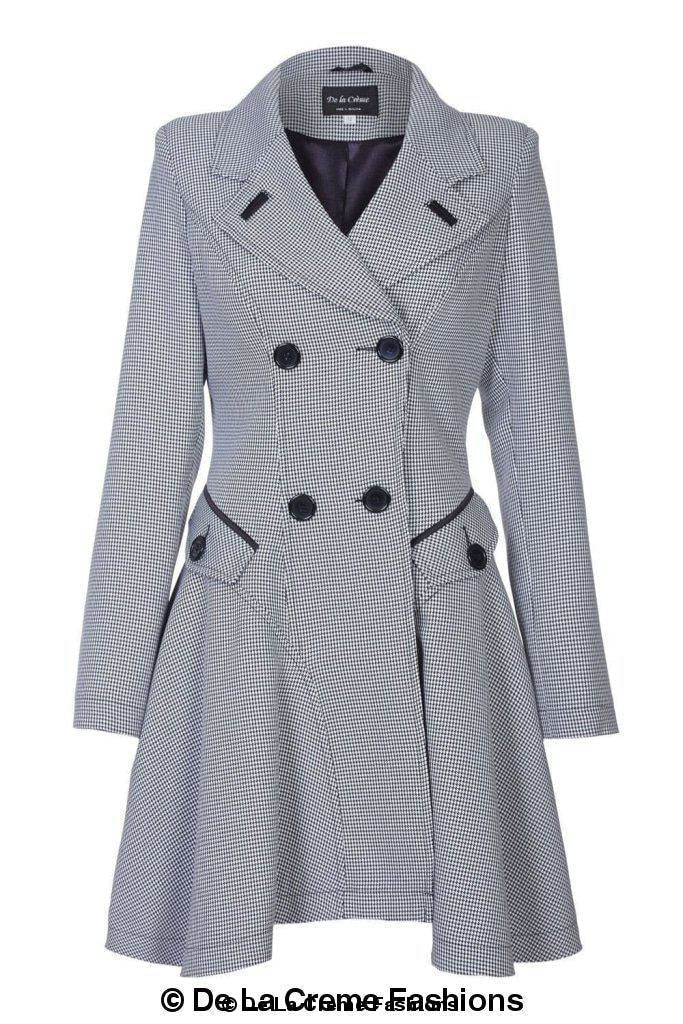 Vanessa Dogtooth Fit and Flare Mac Coat